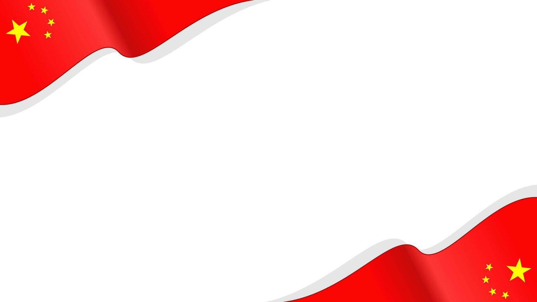 wavy china flag background with copy space for text. china national day vector