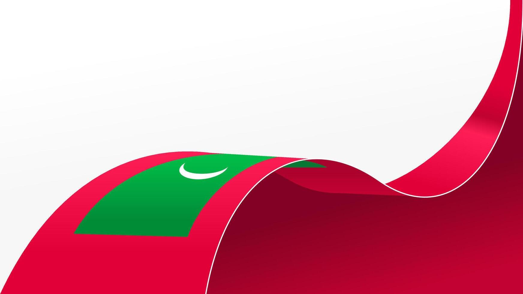 wavy maldive flag background with copy space for text. maldives independece day vector