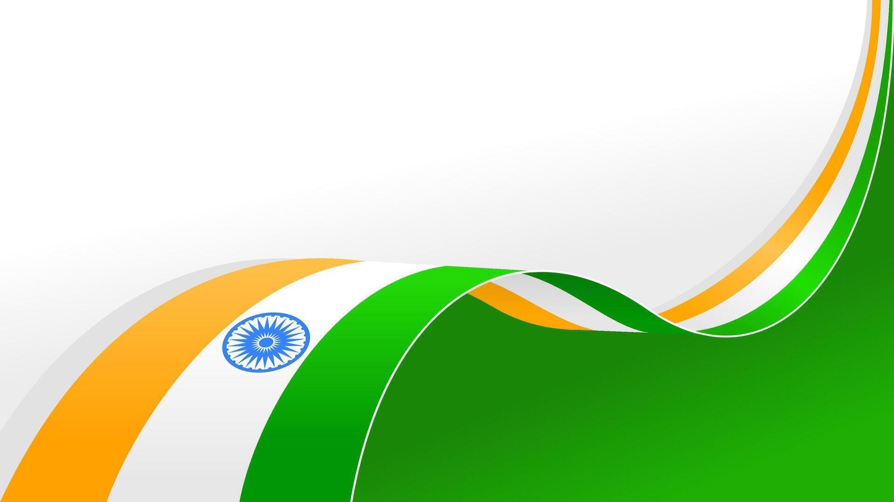 wavy india flag background with copy space for text. india republic day vector