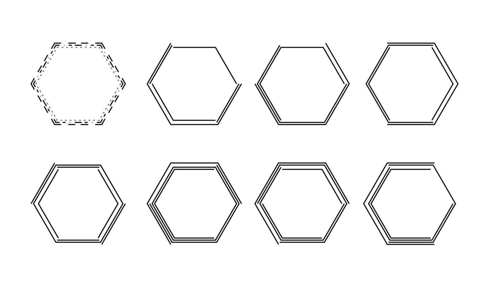 hexagon line with a black color vector