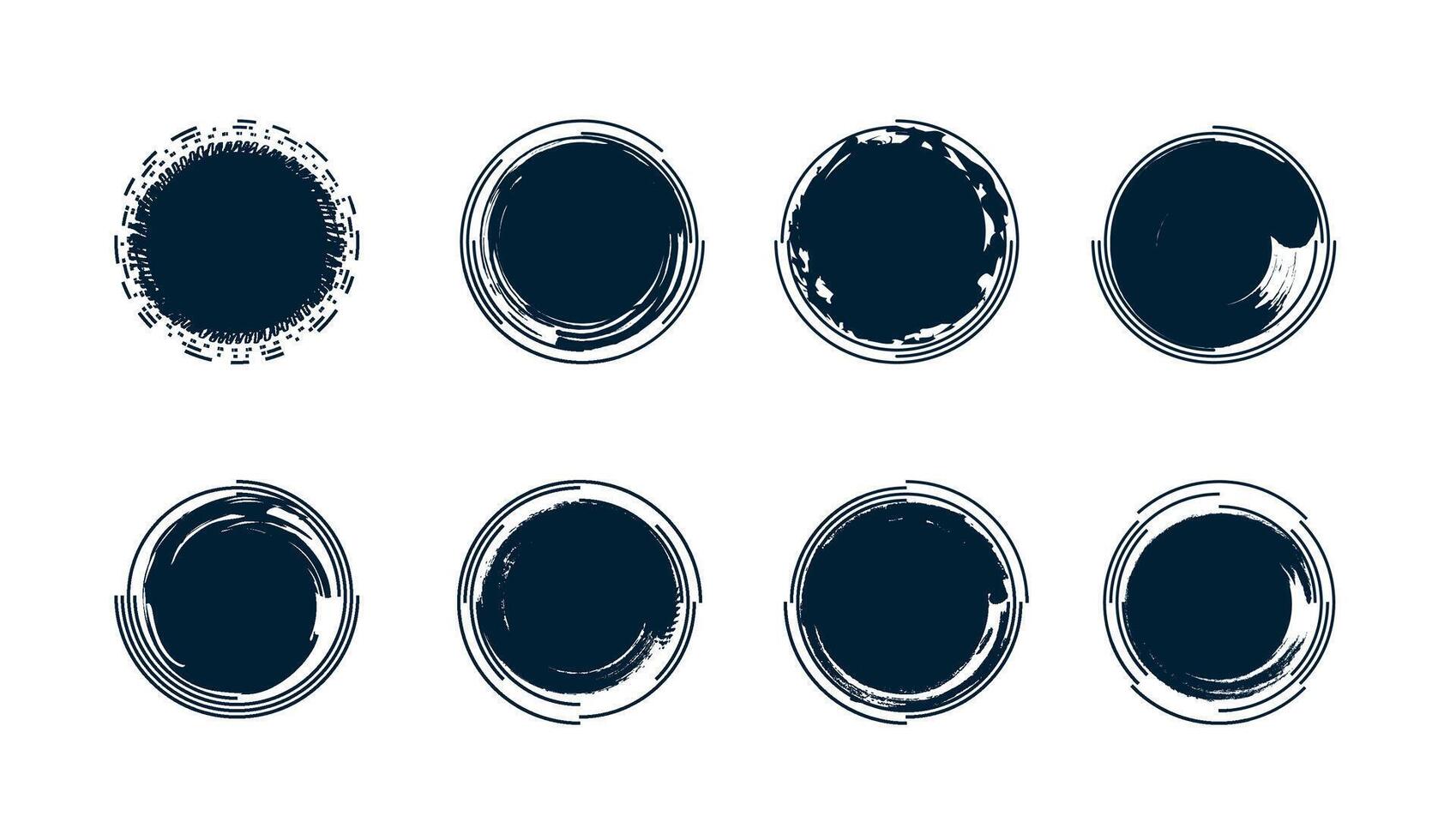 grunge round line with a black color vector