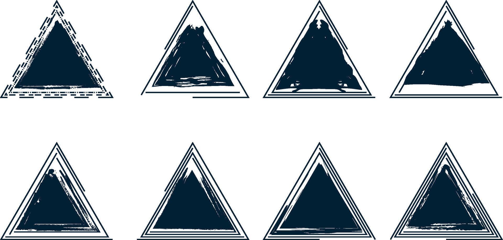 grunge triangle line with a black color vector