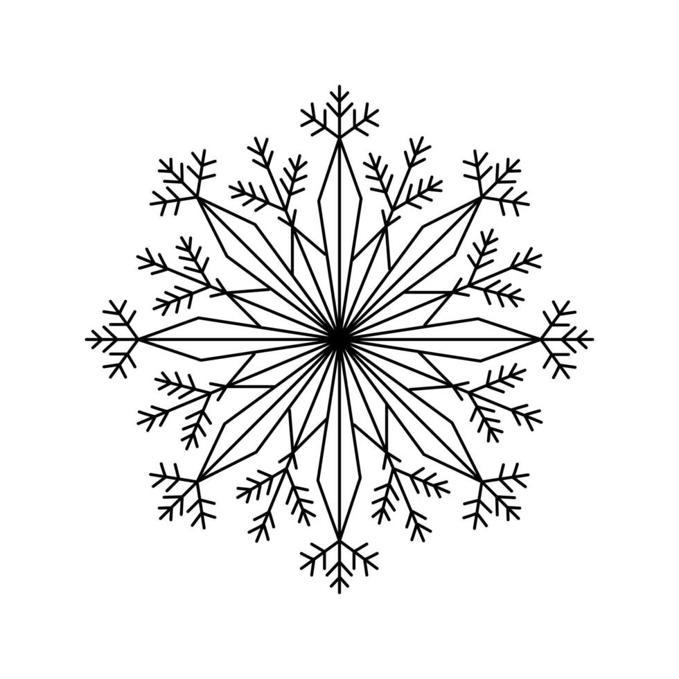 Snowflake icon isolated on white background. illustration vector