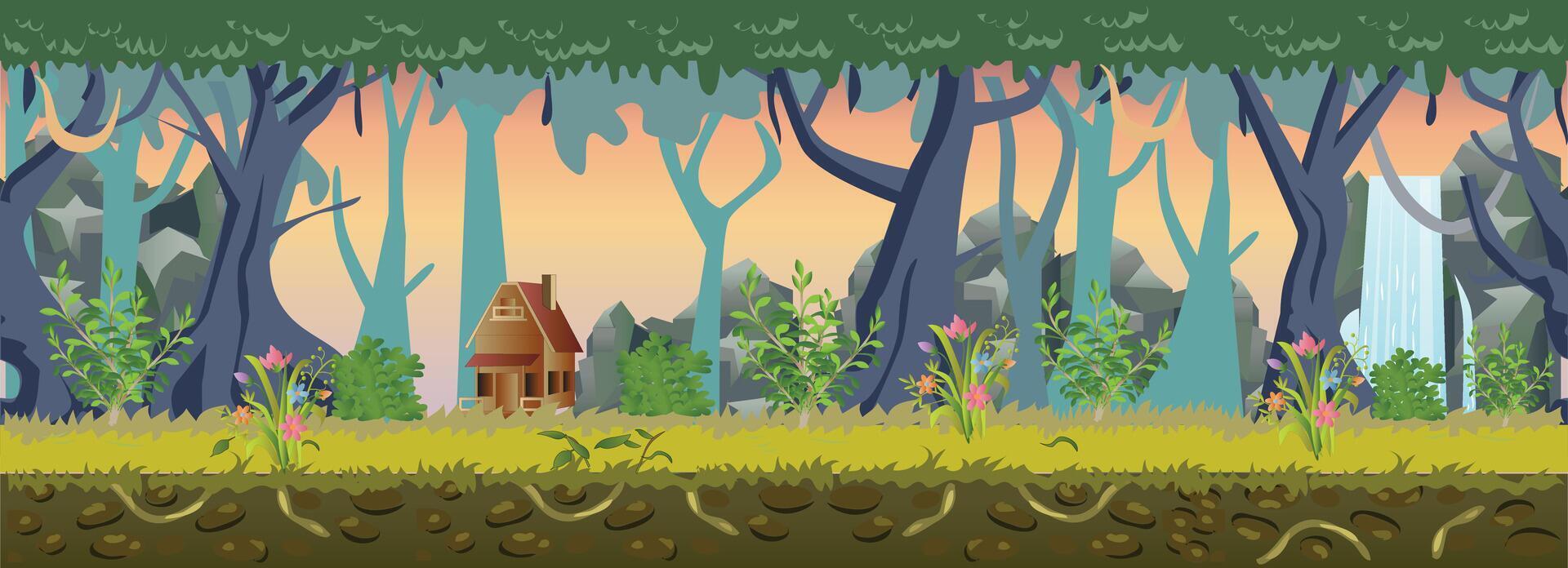 Forest Game Background vector