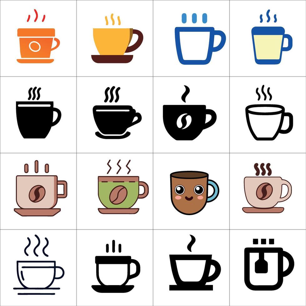 Coffee logo icon set vector