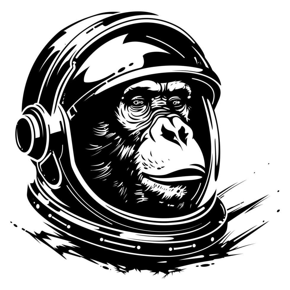 Illustration of monkey wearing Astronaut suit on white background vector