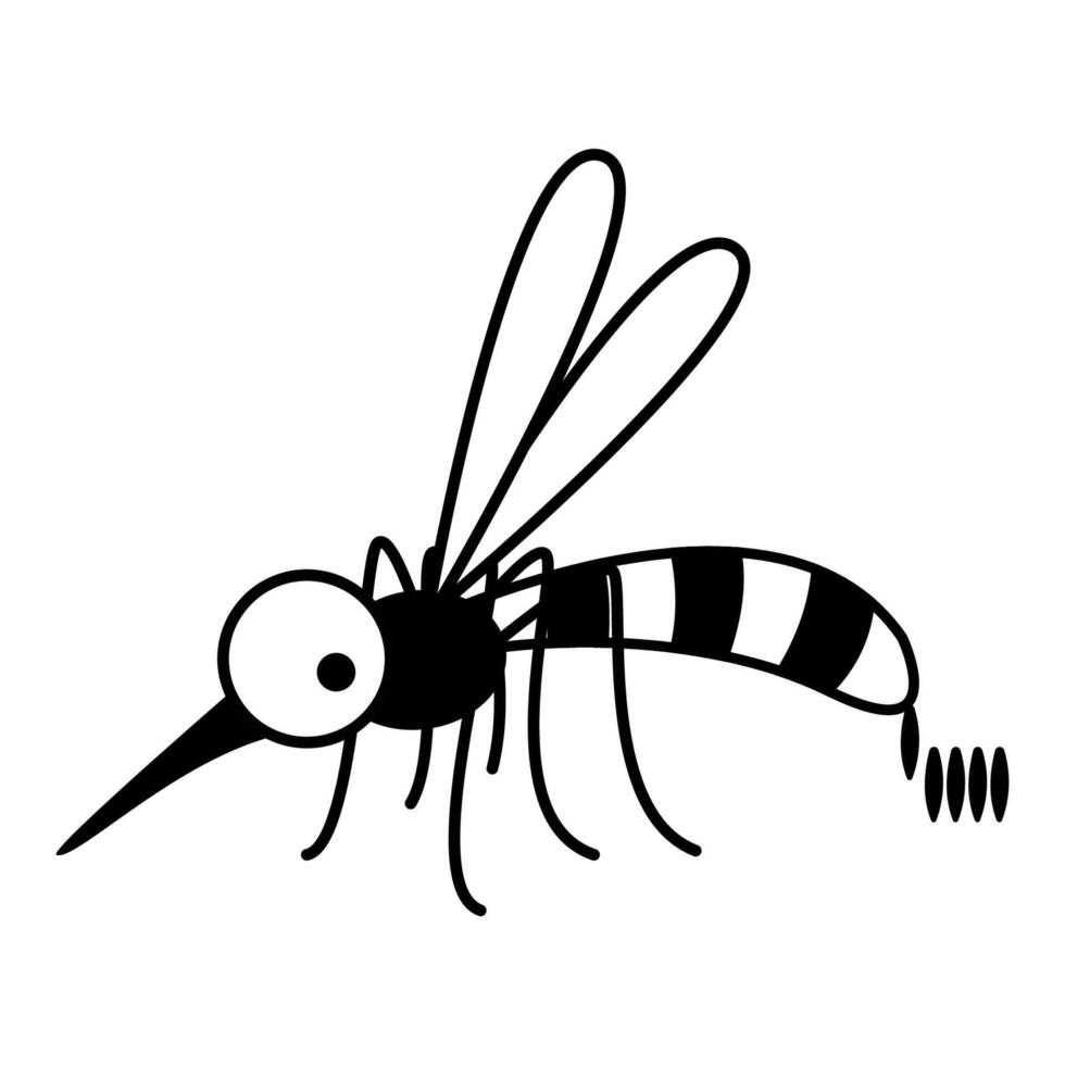 mosquito carrier of dengue fever disease. mosquito bite with allergy rash vector