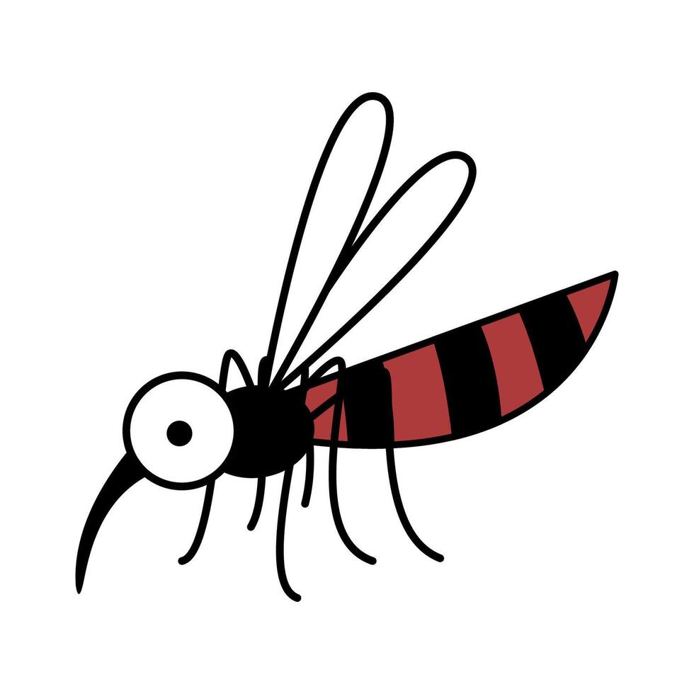mosquito carrier of dengue fever disease. mosquito bite with allergy rash vector