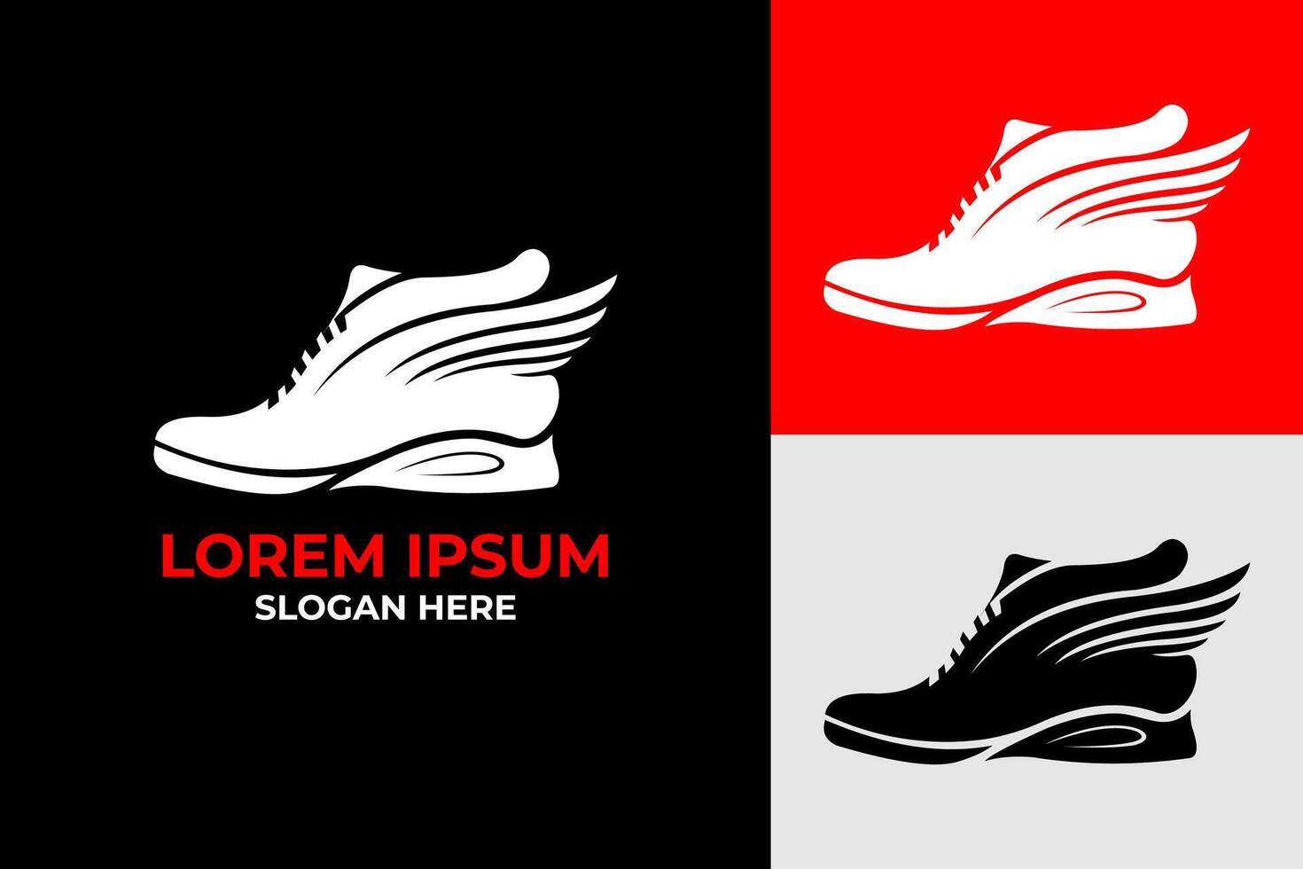 Trendy Wing Shoes abstract logo design vector