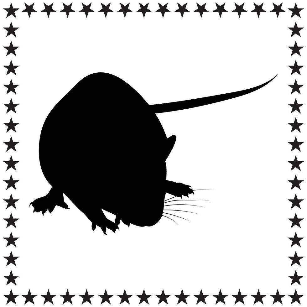 Rat Silhouette illustration, Rat Silhouette, Rat Silhouette art on white background vector