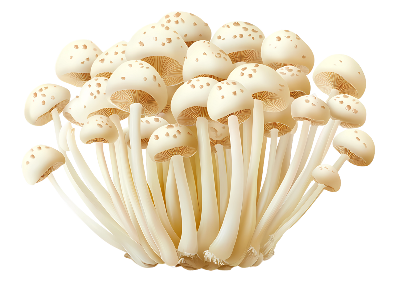 enoki mushrooms on a transparent background png