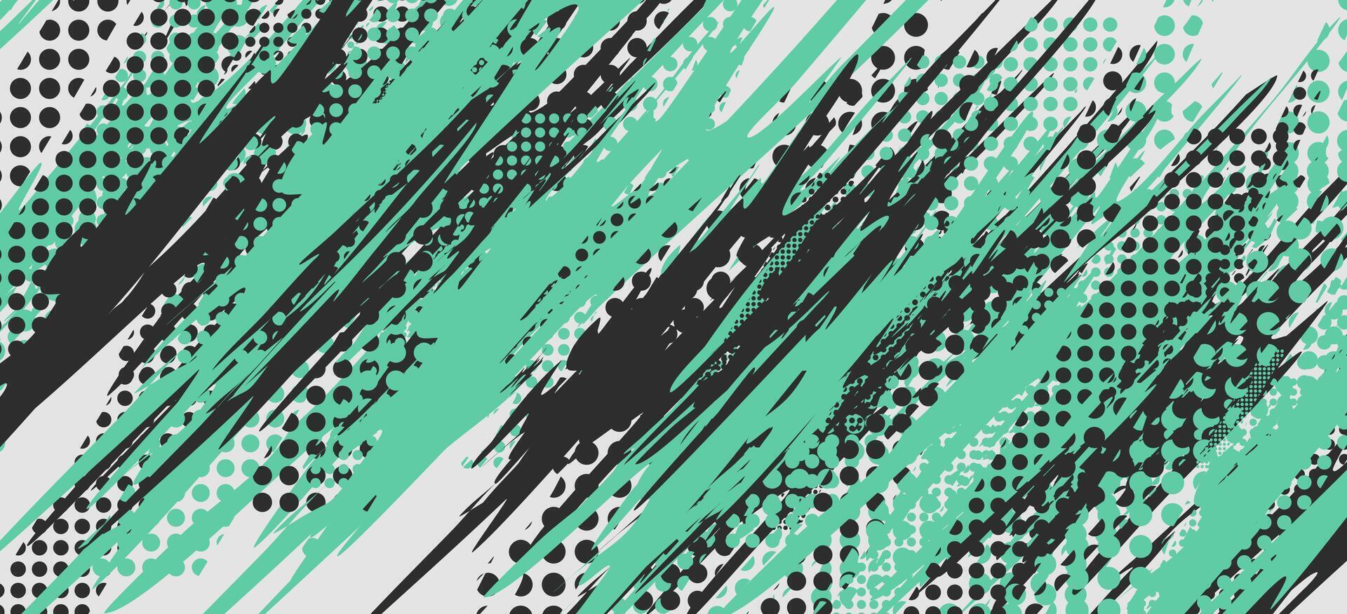 a green and white abstract background with a black and white design vector