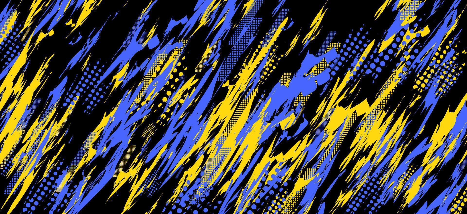 abstract blue and yellow lines on a black background vector