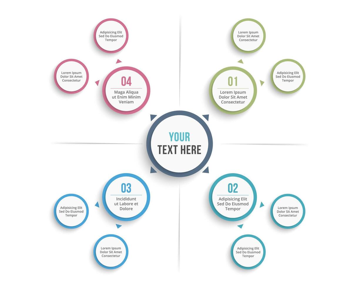 Abstract mind map template, business infographics vector