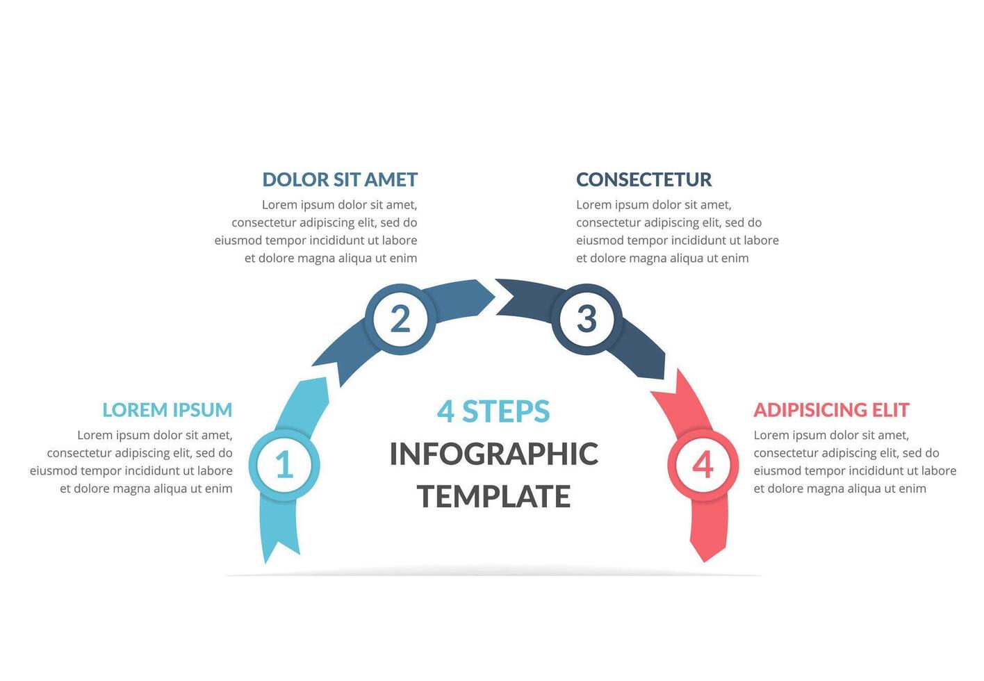 Infographic template with arrows with 4 steps vector