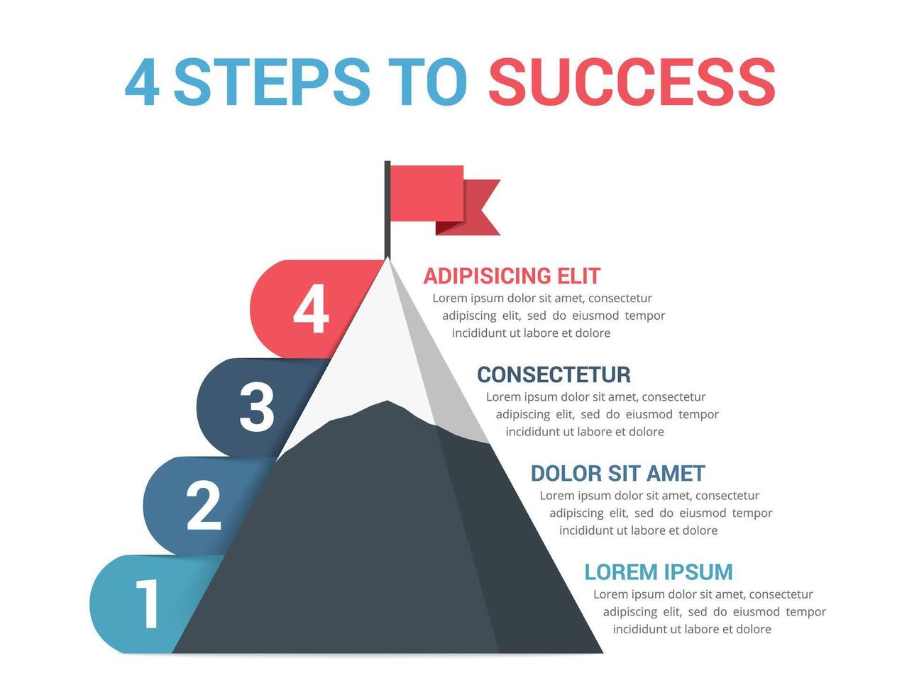 4 Steps to Success vector