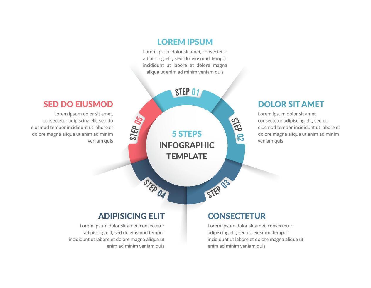 Circle Infographics - Five Elements vector