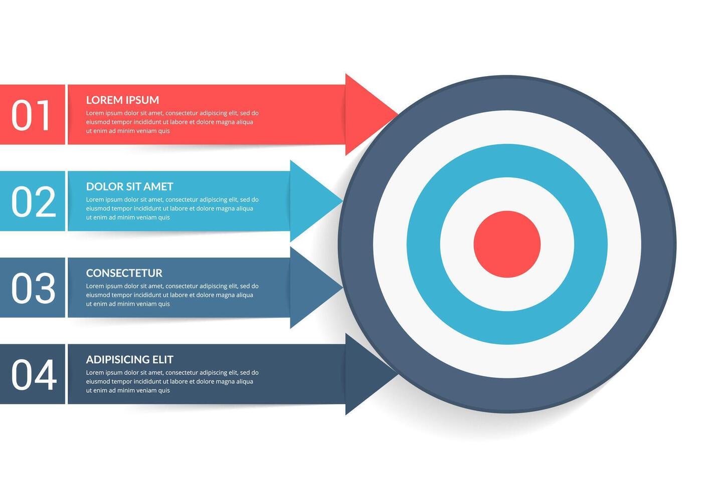4 Steps to your goal concept, infographic template vector