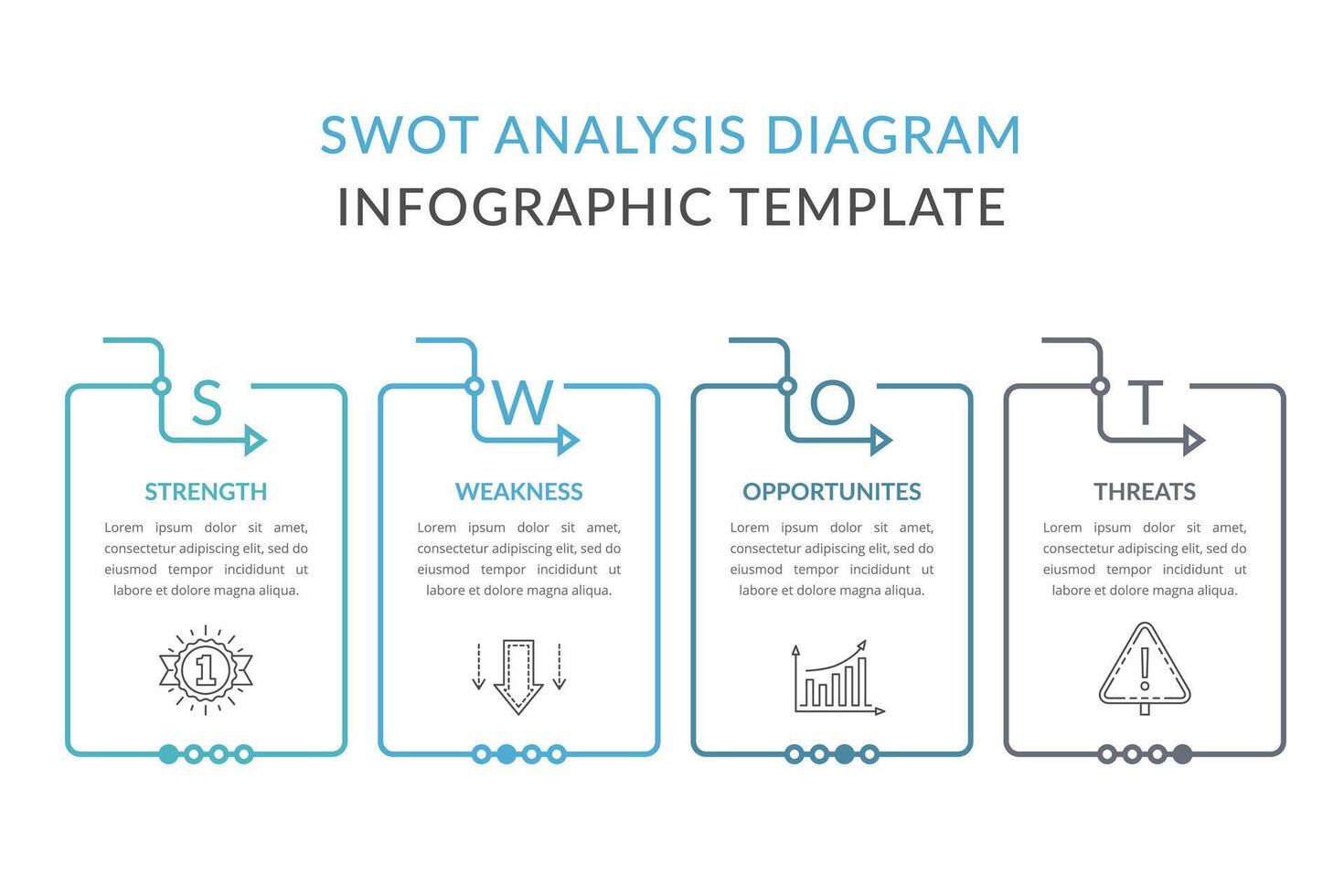 SWOT analysis diagram, infographic template vector