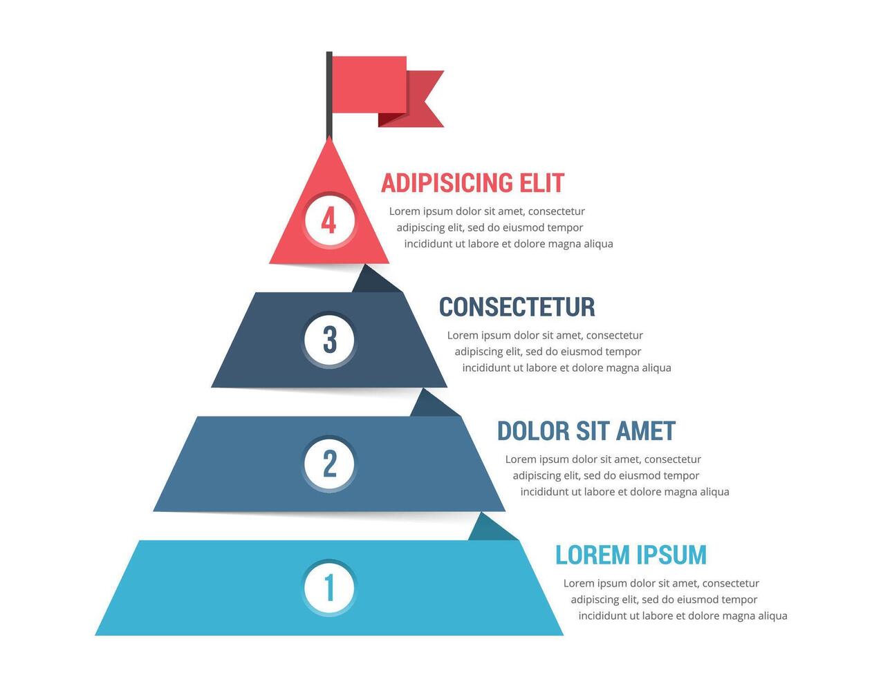 Four steps to success, infographic template vector