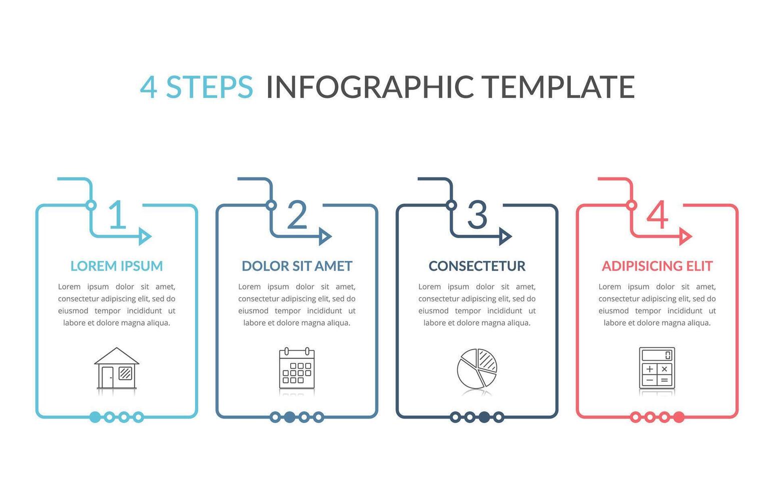 Infographic template with four elements with place for your text vector