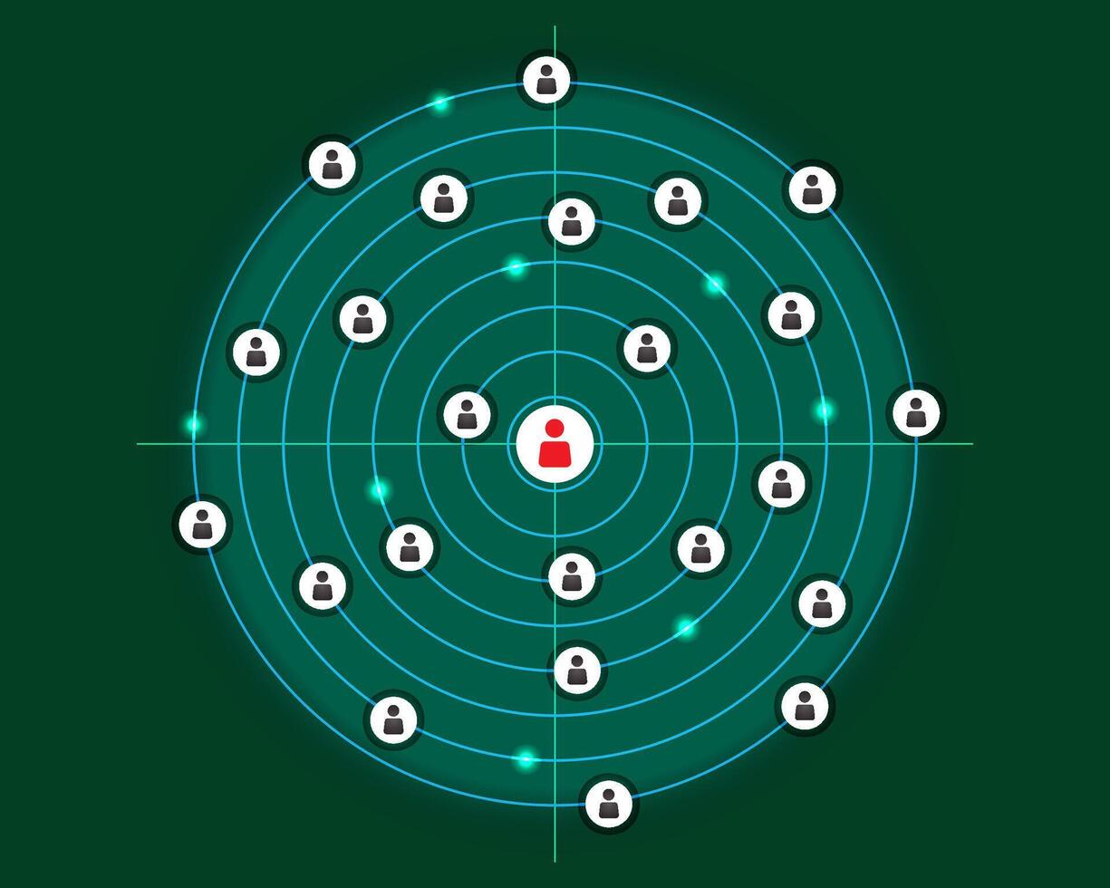 Digital technology, internet network connection, big data, digital marketing IT internet of things. Woman using modern computer surfing internet futuristic metaverse, innovative technology background vector