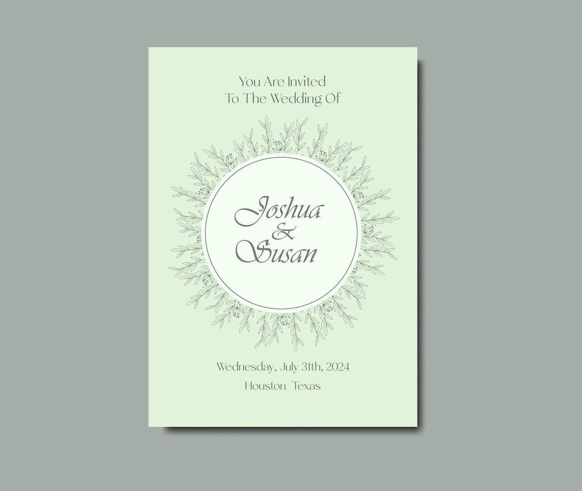 Elegant Hand Drawn Floral Wedding Invitations vector