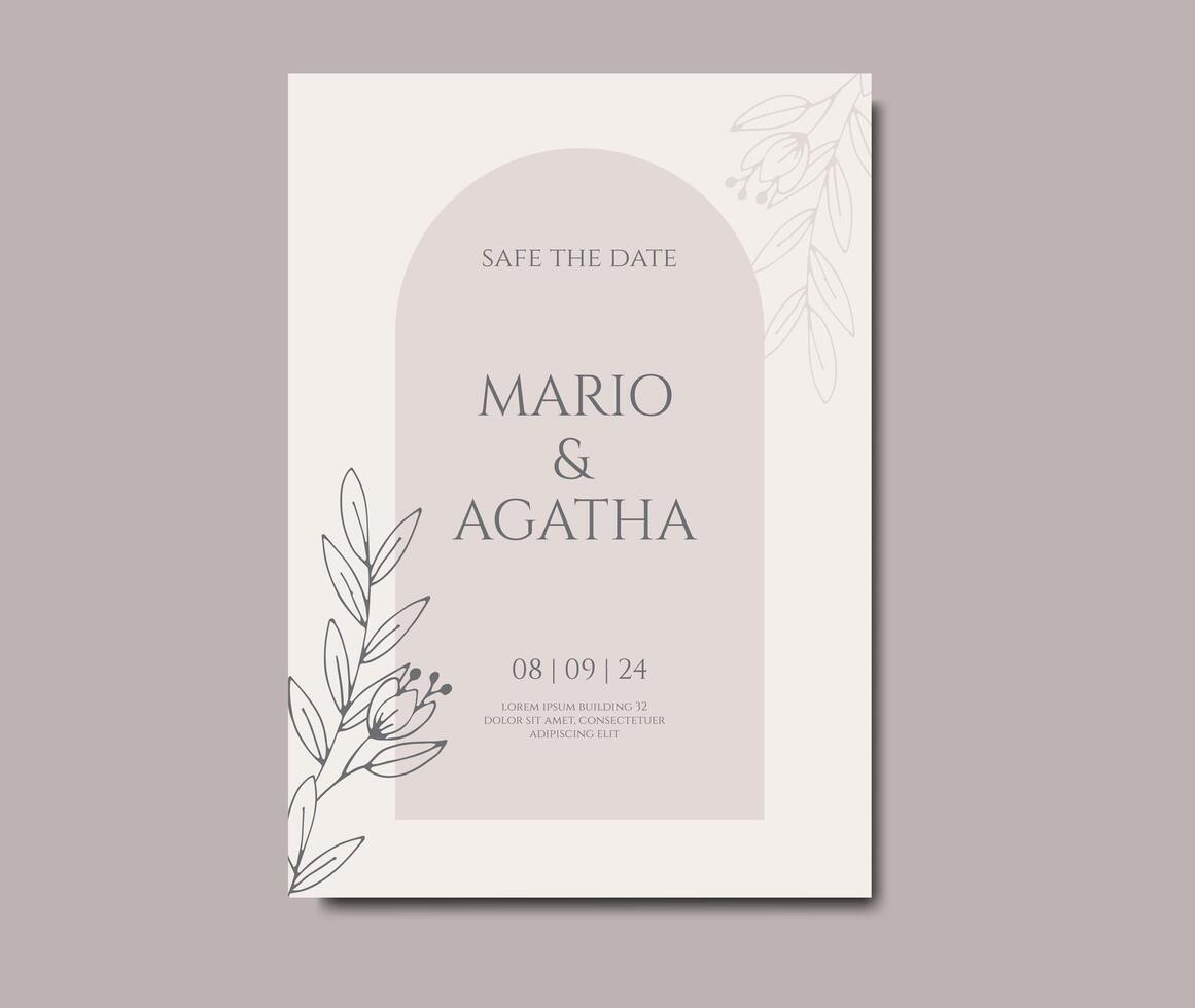 Hand Drawn Floral Wedding Design Templates vector