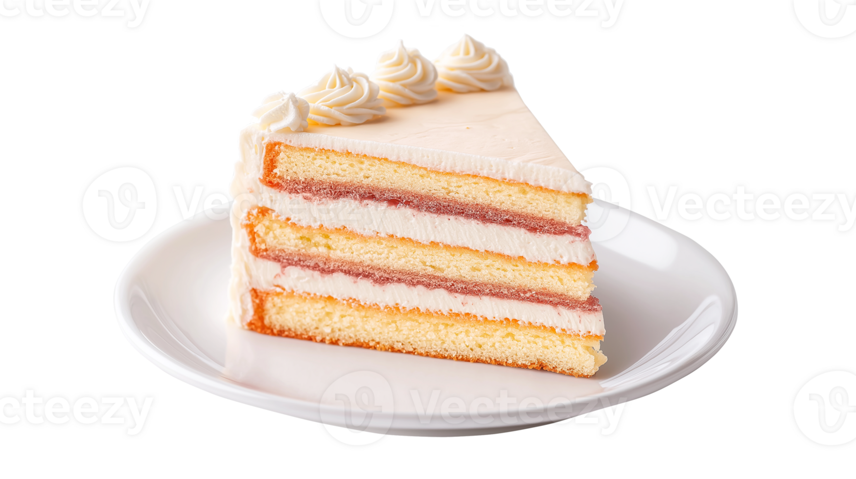 Classic layered cake closeup transparent isolated png