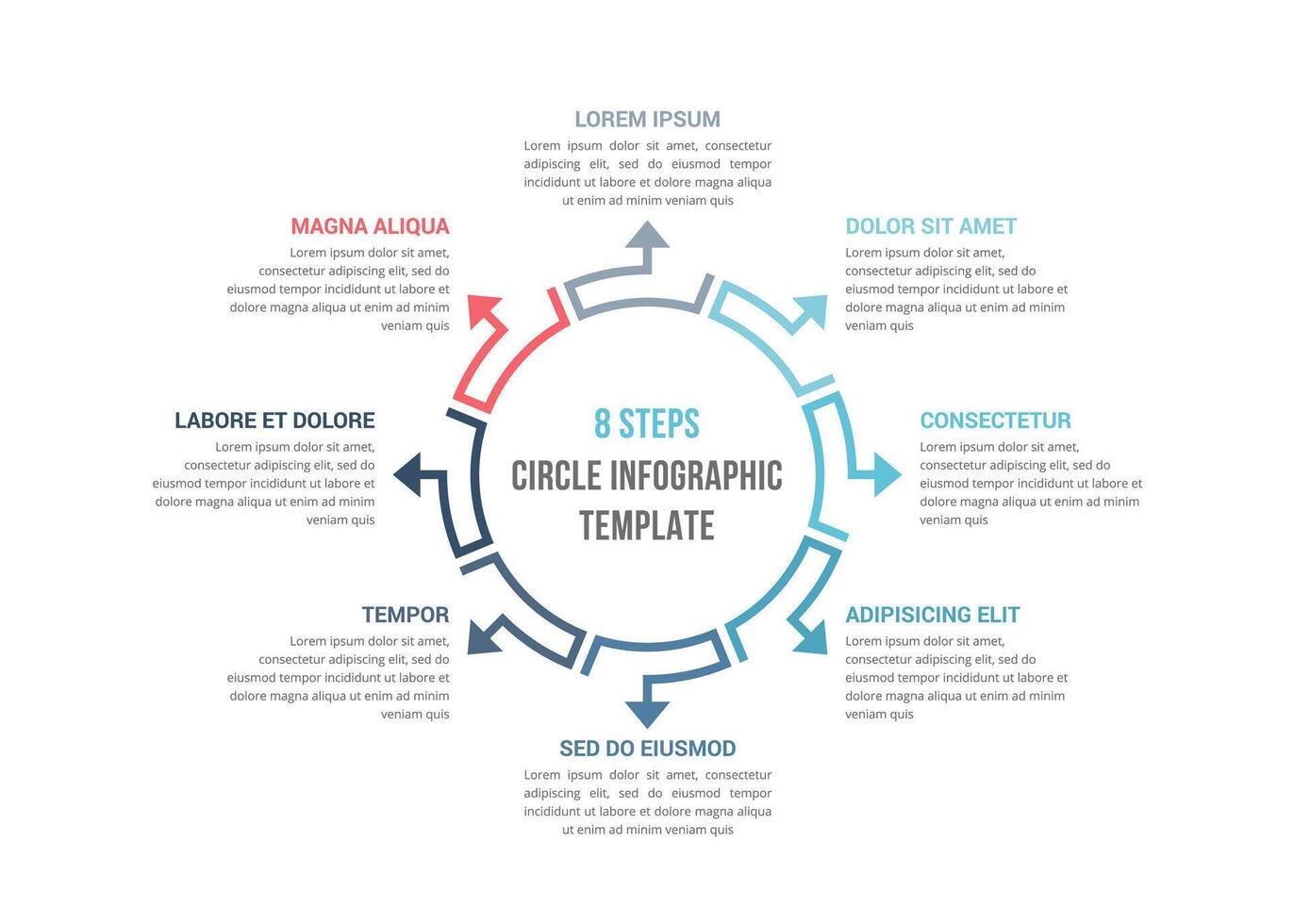 Circle Infographics - Eight Elements vector