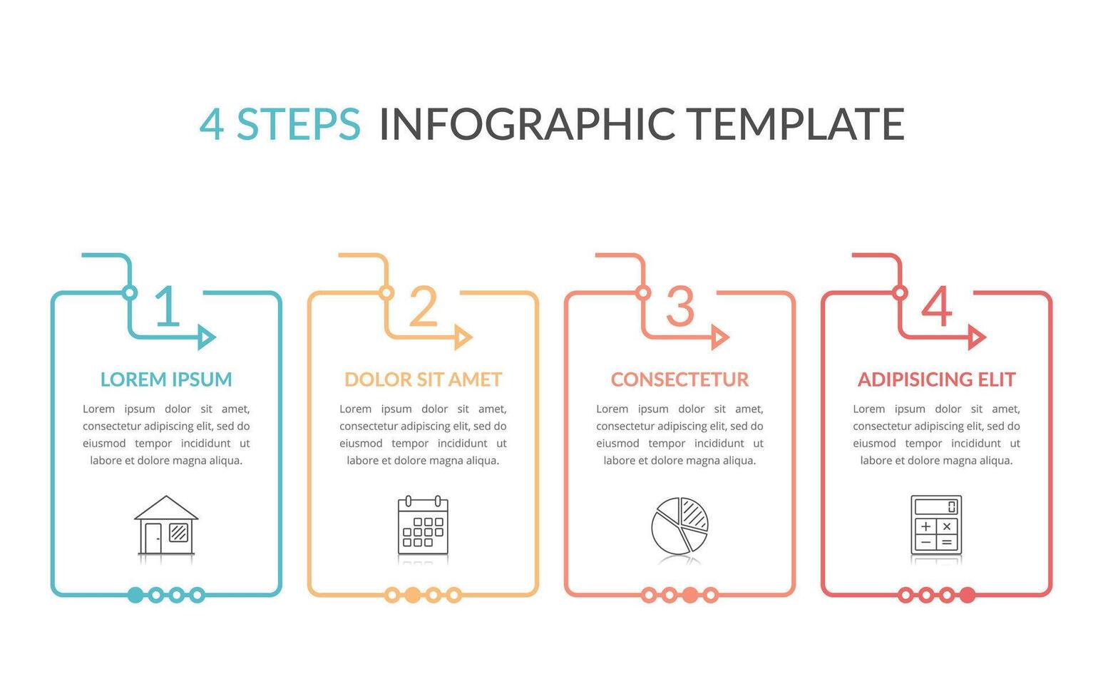 4 Steps - Infographic Template vector