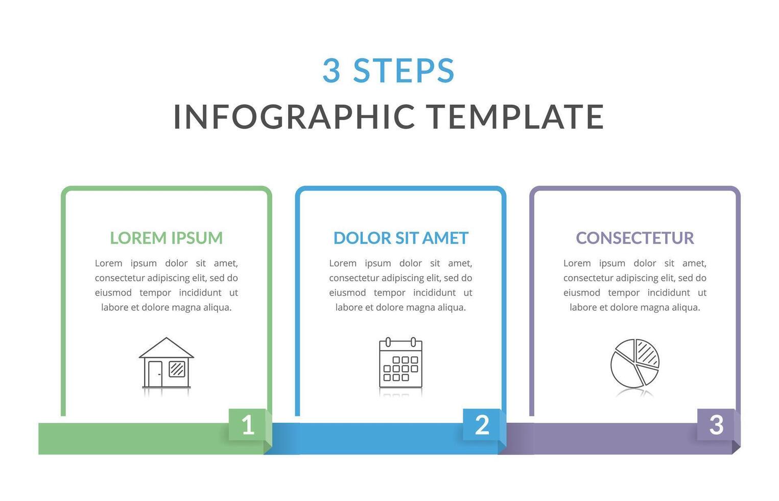 3 Steps - Infographic Template vector