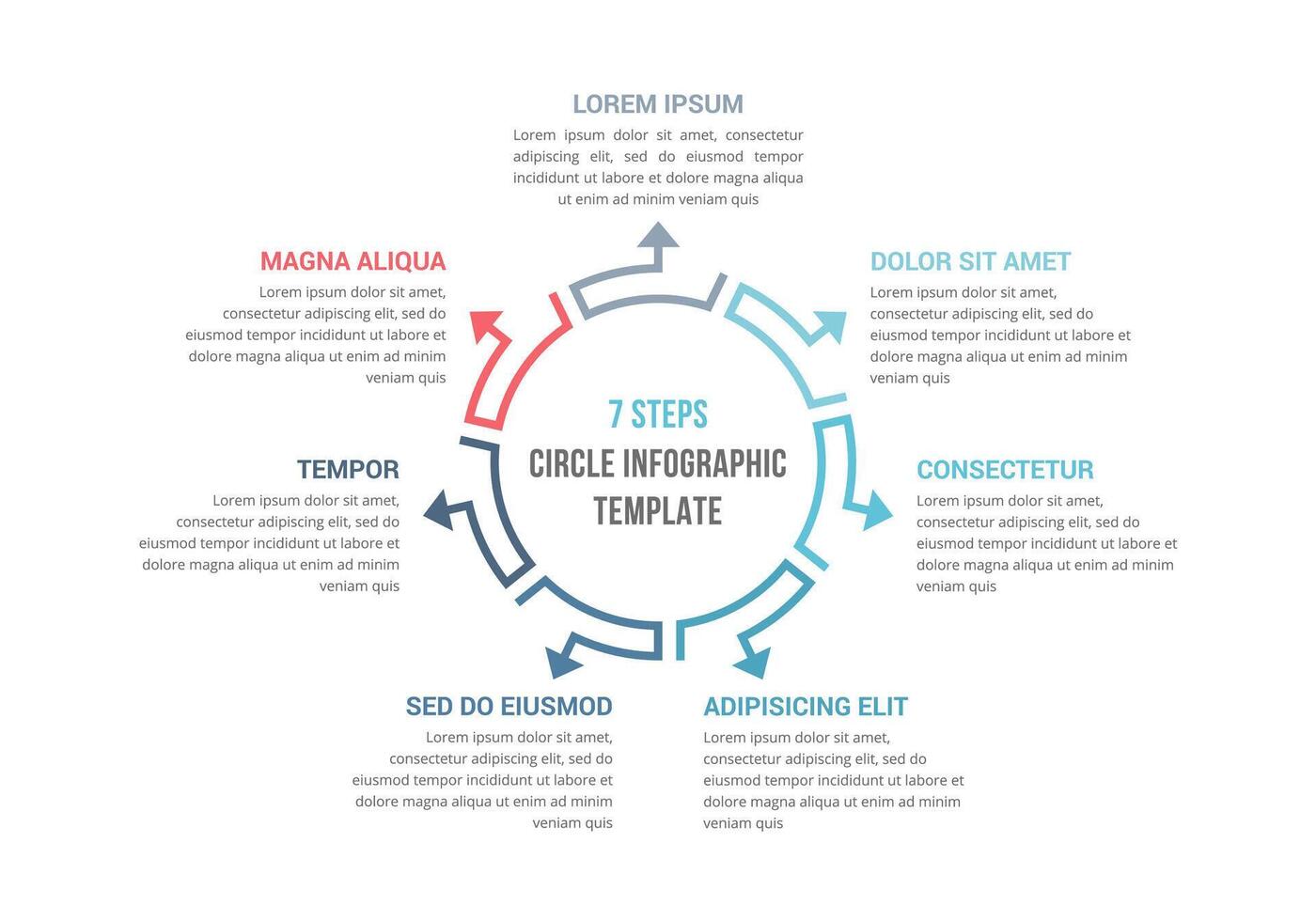 Circle Infographics - Seven Elements vector