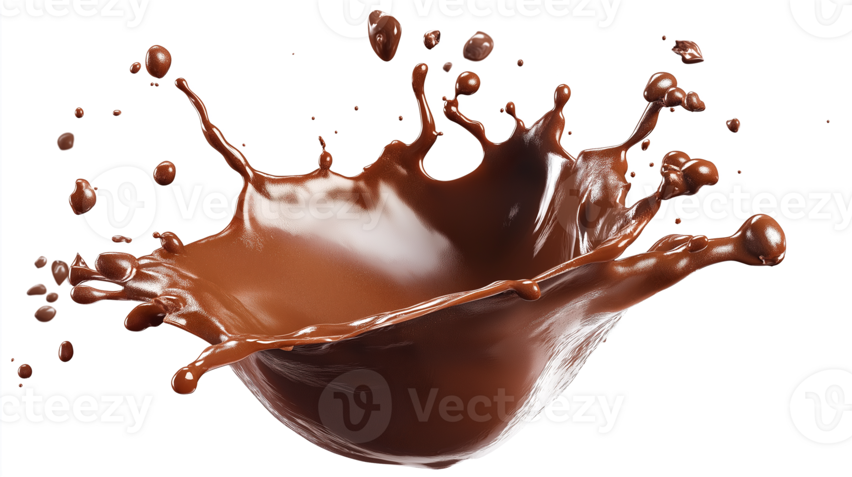 Splash chocolate liquid isolated transparent objects png