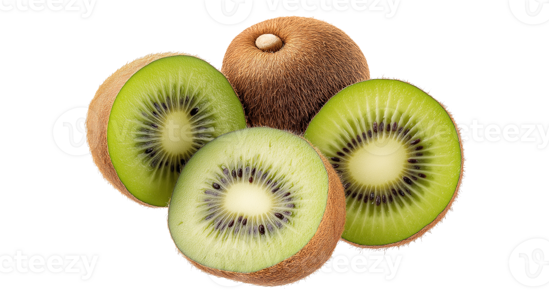 Kiwi slice isolated transparent objects png