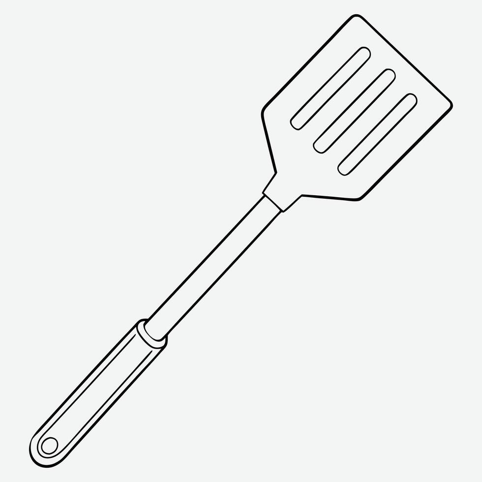 Cooking Spatula Line Art Masterpiece vector