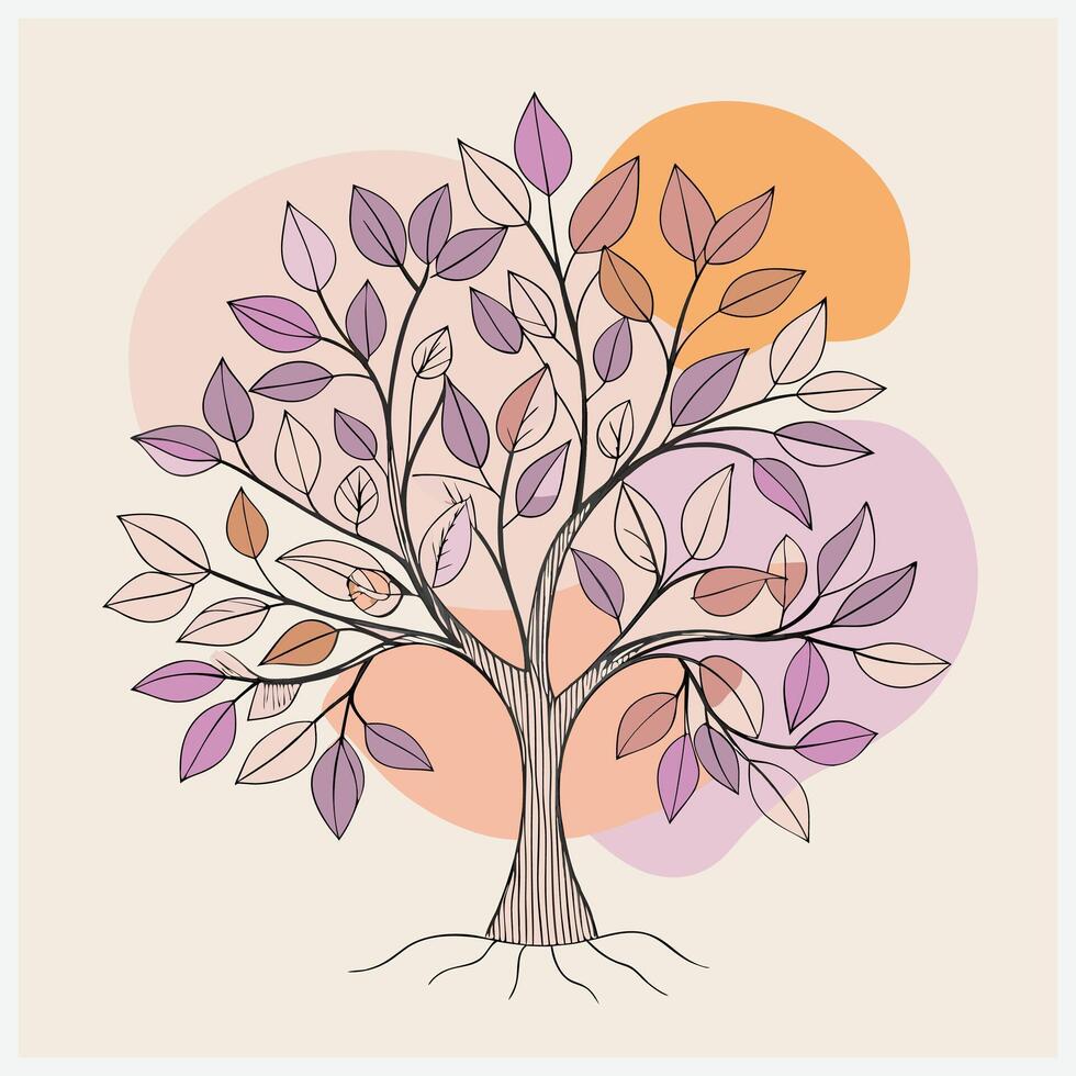 AMAL TREE , ICONIC ILLUSTRATION OF ELEGANCE AND NATURE'S GRACE. vector