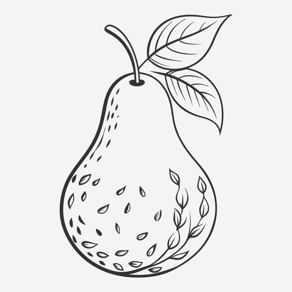 Elegant Pear Line Art, Minimalist and Modern Illustrations vector