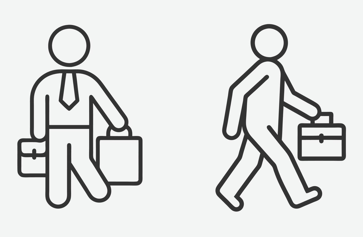 Elegant Thin-Line Illustrations for Professional Work Environments vector