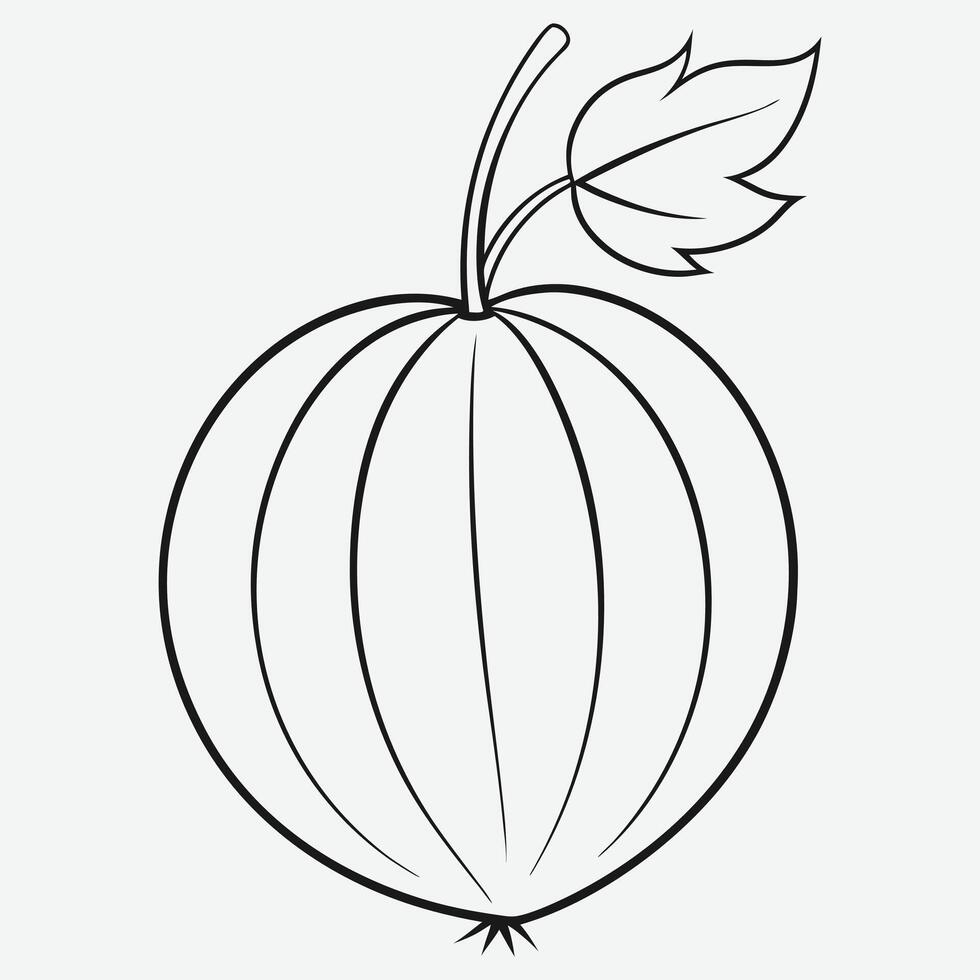 Stunning Gooseberry Line Art Collection vector