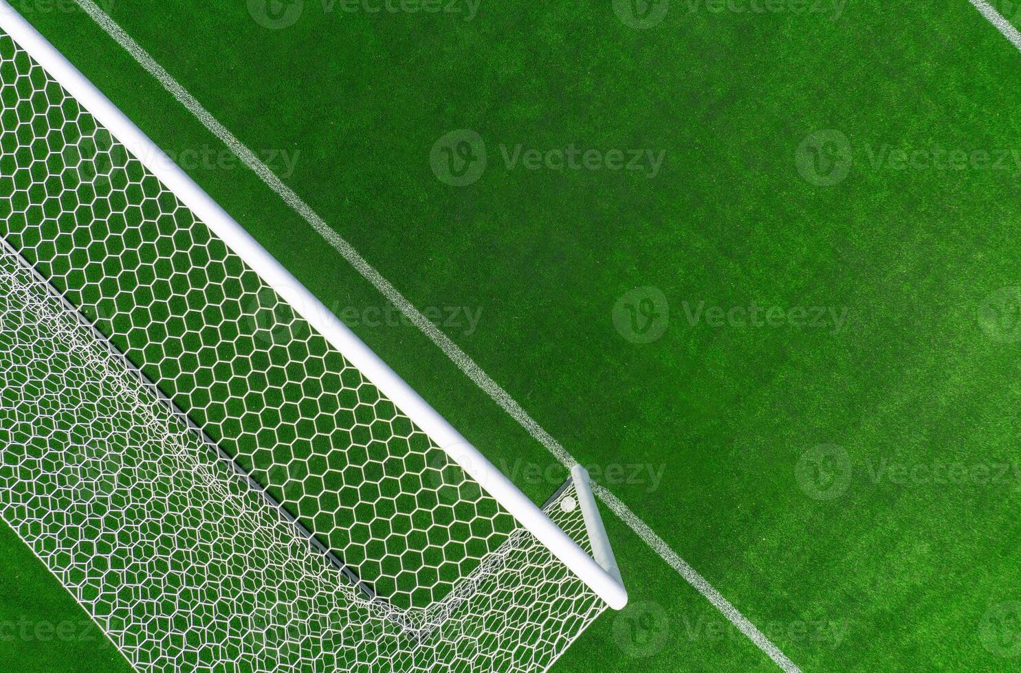 Aerial View of Soccer Goal on Green Turf During Daylight Hours photo