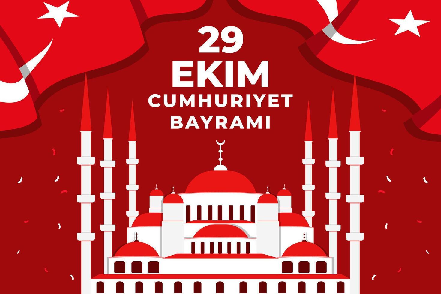 29 Ekim turkish armed forces day celebration background design vector