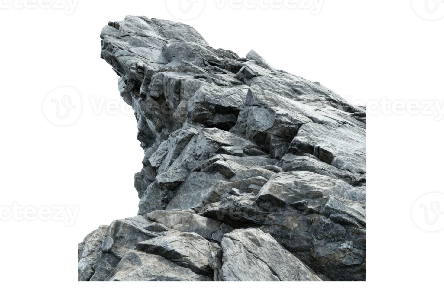 Rough rocky surface isolated on transparent background. png