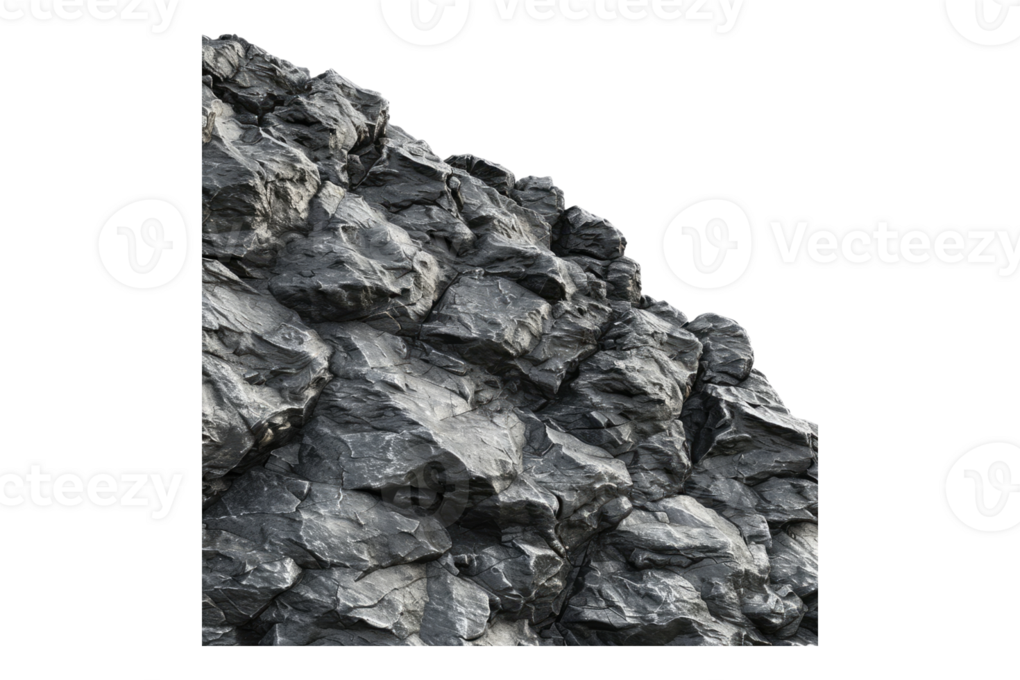 Rough rocky surface isolated on transparent background. png