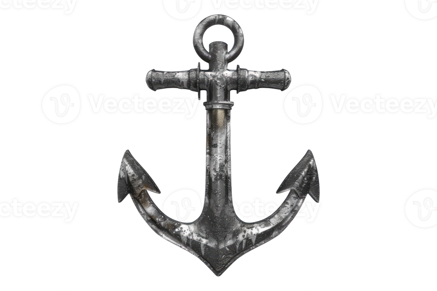 Heavy ship anchor isolated on transparent background. png