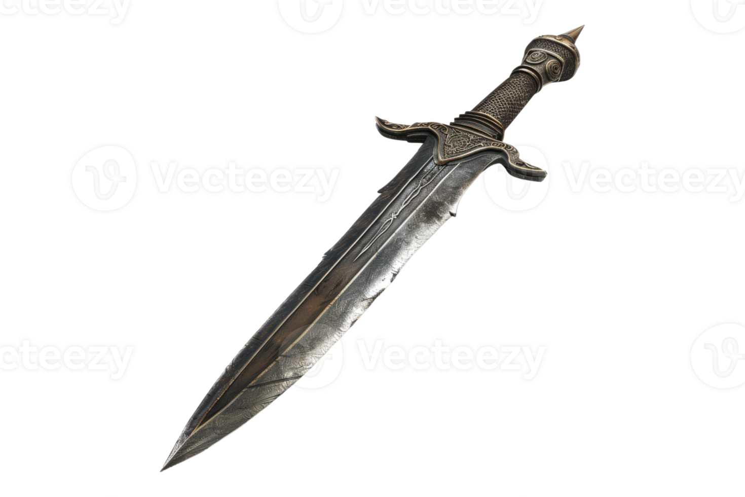Old dagger isolated on transparent background. png