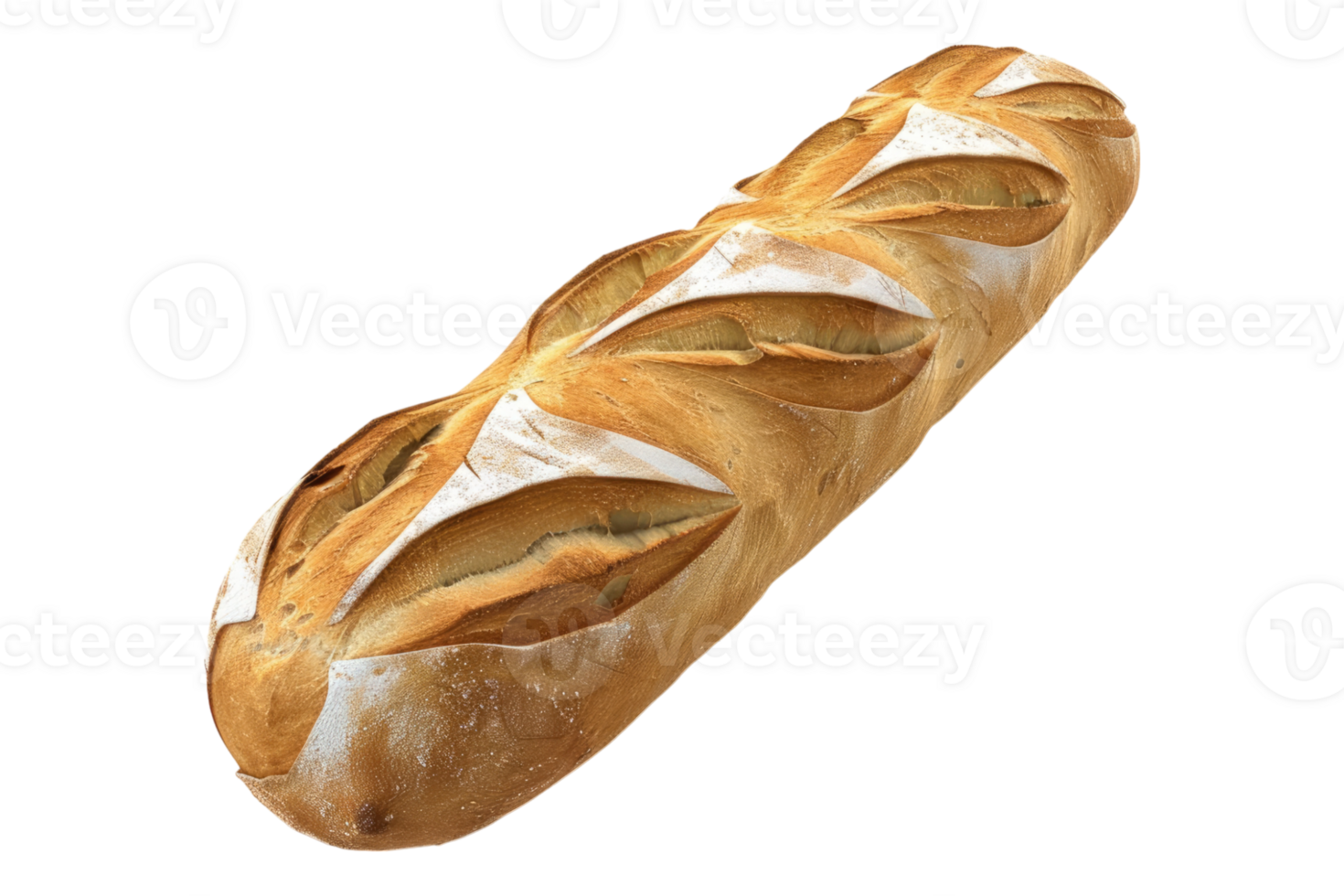 French long baguette isolated on transparent background. png
