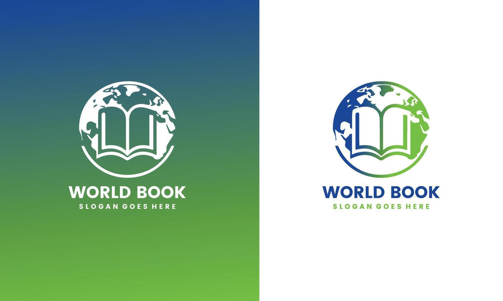 World globe earth planet book dictionary science logo icon symbol template illustration inspiration pro vector