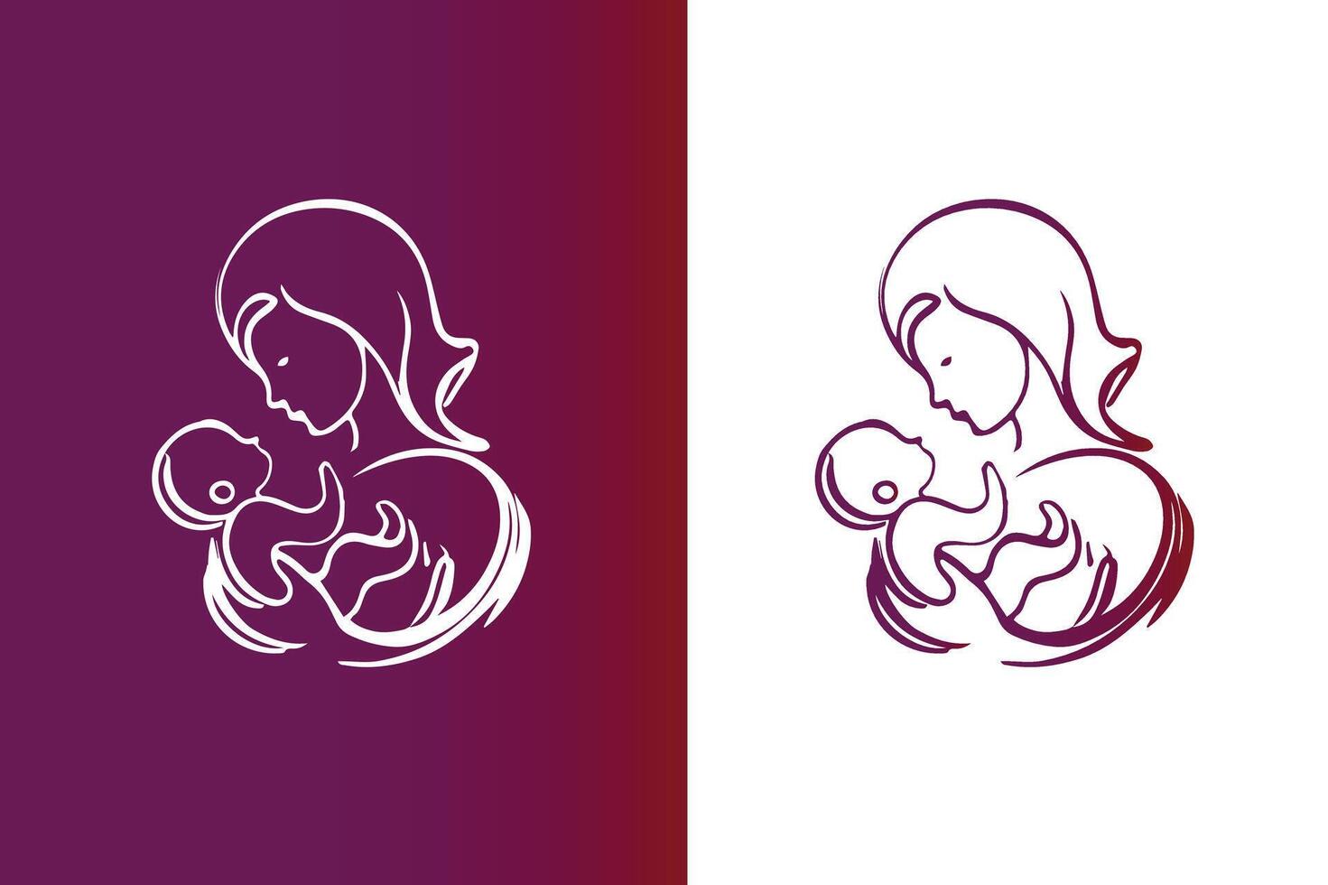 women and child logo design mother's day special can be used in social media post, greeting card design Free vector