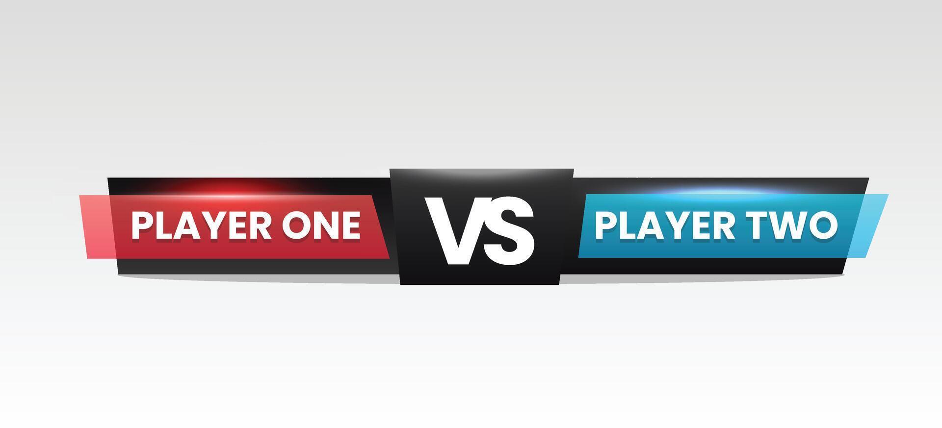 Battle Scoreboard. Fight Game Interface for Player One And Two vector